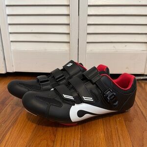 Men's Black and White Peloton Cycling Shoes